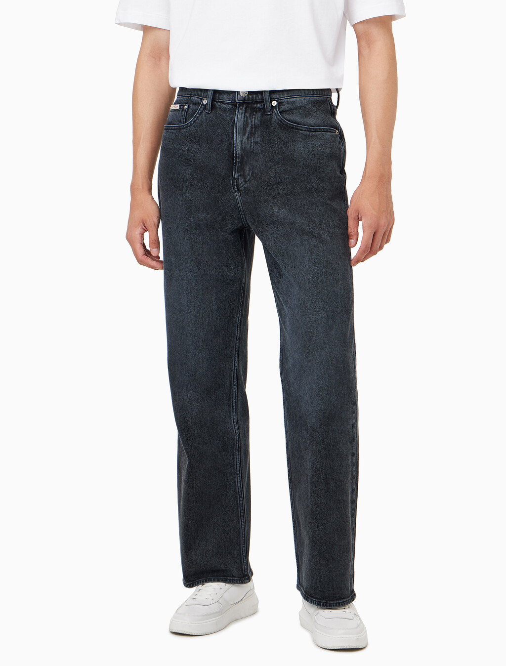 Buy 남성 와이드핏 다크블루 네이비 데님 in color BLUE BLACK HANGER LOOP