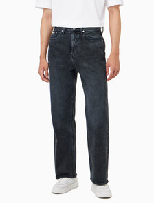 Buy 남성 와이드핏 다크블루 네이비 데님 in color BLUE BLACK HANGER LOOP