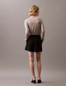 Buy 여성 롱슬리브 테크 메리노 울 크루넥 스웨터 in color LIGHT GREY