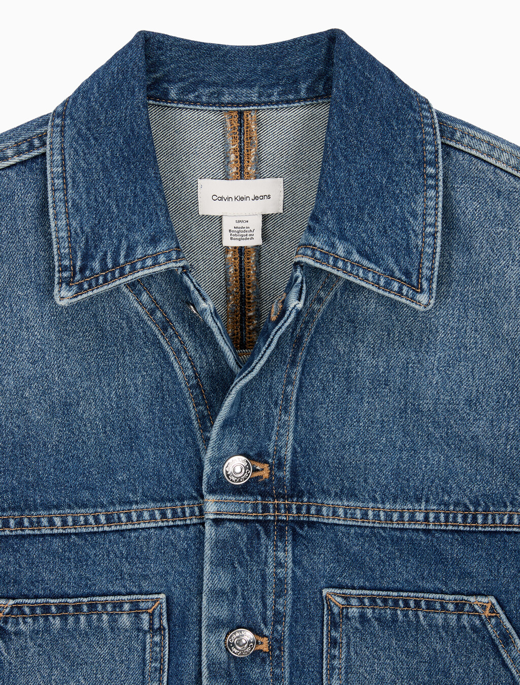 Buy 여성 워크웨어 CK 로고 데님 자켓 in color Mid blue