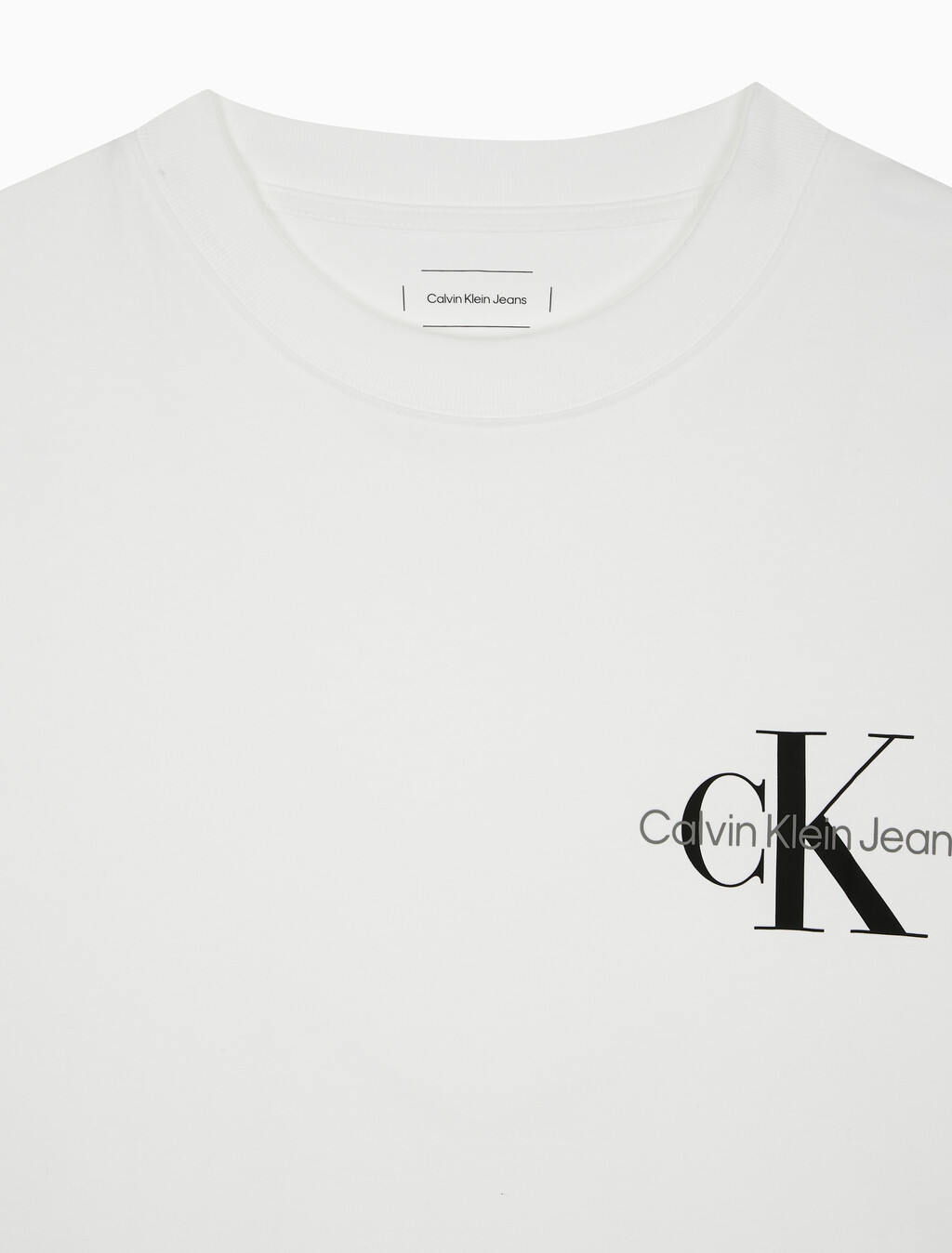 Buy 남녀공용 릴렉스핏 모노그램 로고 긴팔 티셔츠 in color BRIGHT WHITE