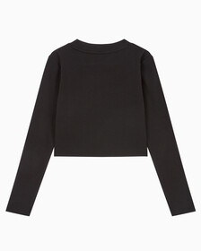 Buy 여성 롱슬리브 모노그램 베이비 티 in color CK BLACK