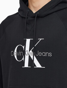 Buy 남성 롱슬리브 릴렉스핏 모노그램로고 후디 in color CK BLACK