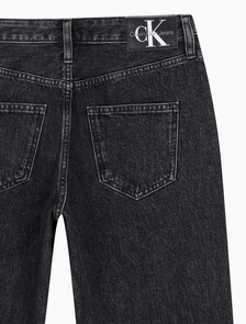 Buy 여성 90's 스트레이트핏 블랙 데님 in color WASHED BLACK LOGO LACE