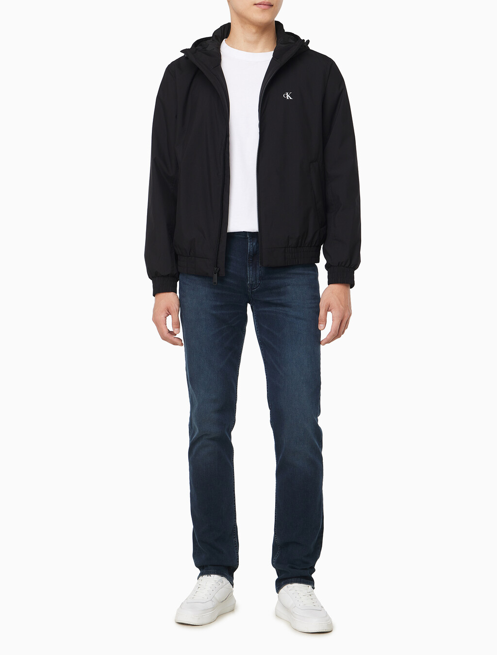 Buy 남성 후드 립스탑 해링턴 자켓 in color BLACK