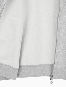 Buy 남녀공용 릴렉스핏 모노그램 집업 후디 in color LIGHT GREY HEATHER