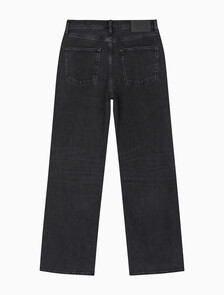 Buy 남성 뉴 와이드핏 블랙 데님 in color WASHED BLACK LOGO LACE