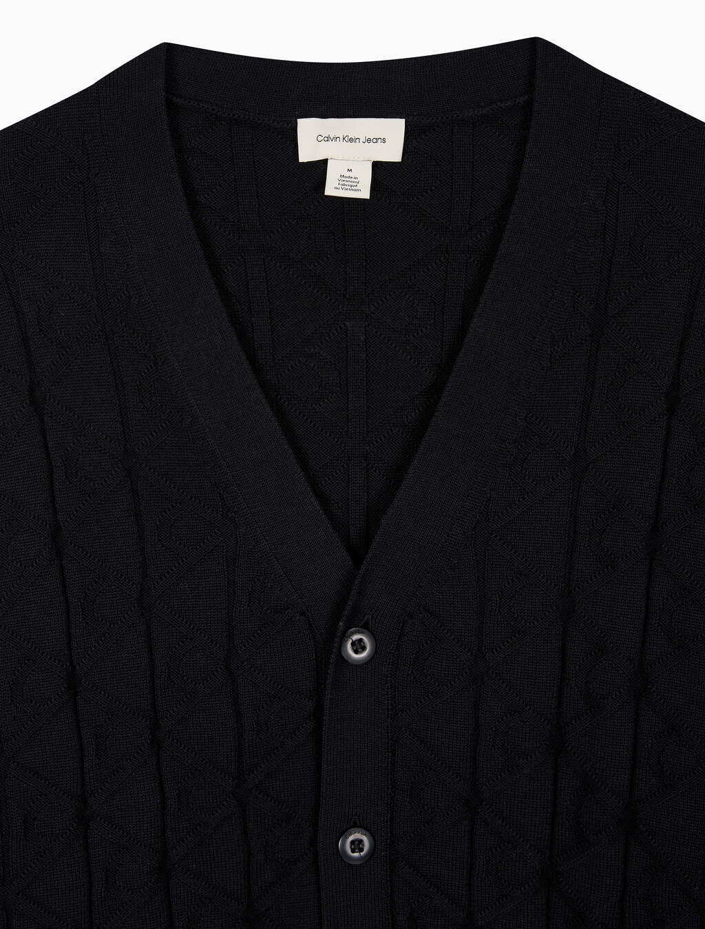 Buy 남성 이지 AOP 코튼 가디건 스웨터 in color BLACK