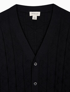 Buy 남성 이지 AOP 코튼 가디건 스웨터 in color BLACK