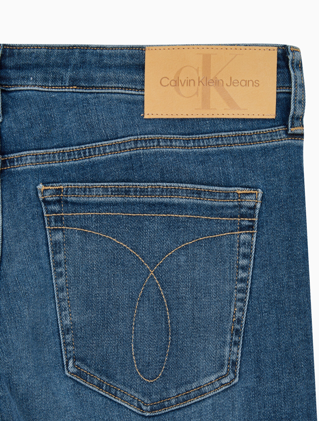 Buy 남성 바디핏 미드블루 이탈리안 데님 in color MID BLUE BACK EMBRO