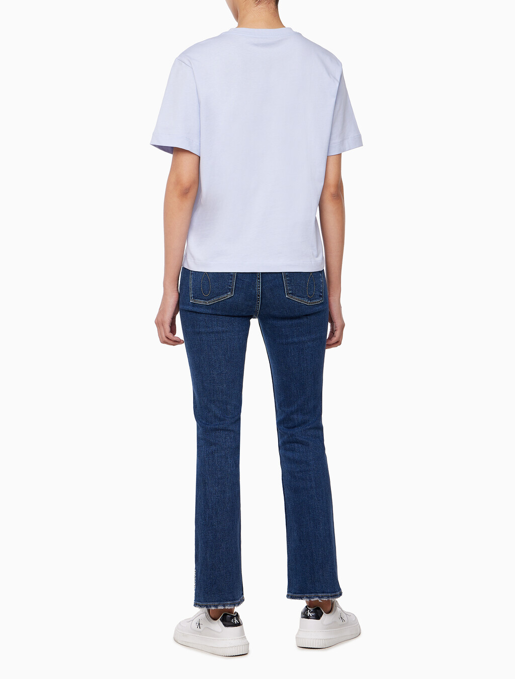 Buy 여성 박시 캘빈클라인 바시티 반팔 티셔츠 in color HEATHER