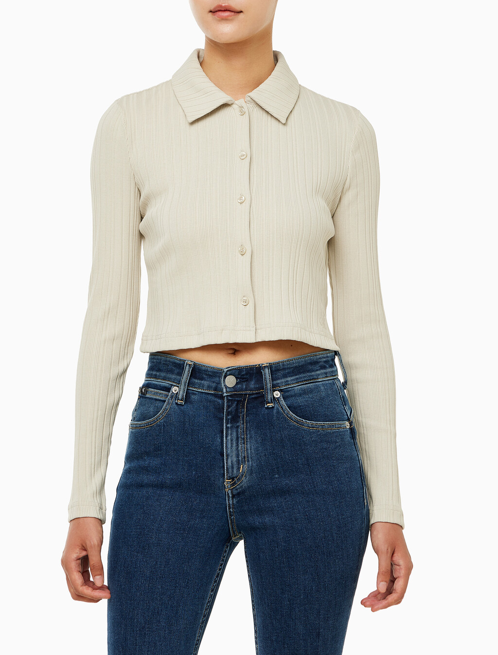 Buy 여성 폴로 립 슬립 탑 in color BEIGE