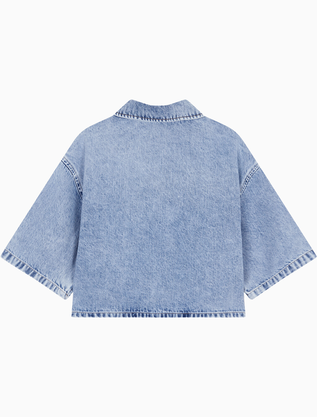 Buy 여성 반팔 데님 셔츠 in color CHALKY BLUE