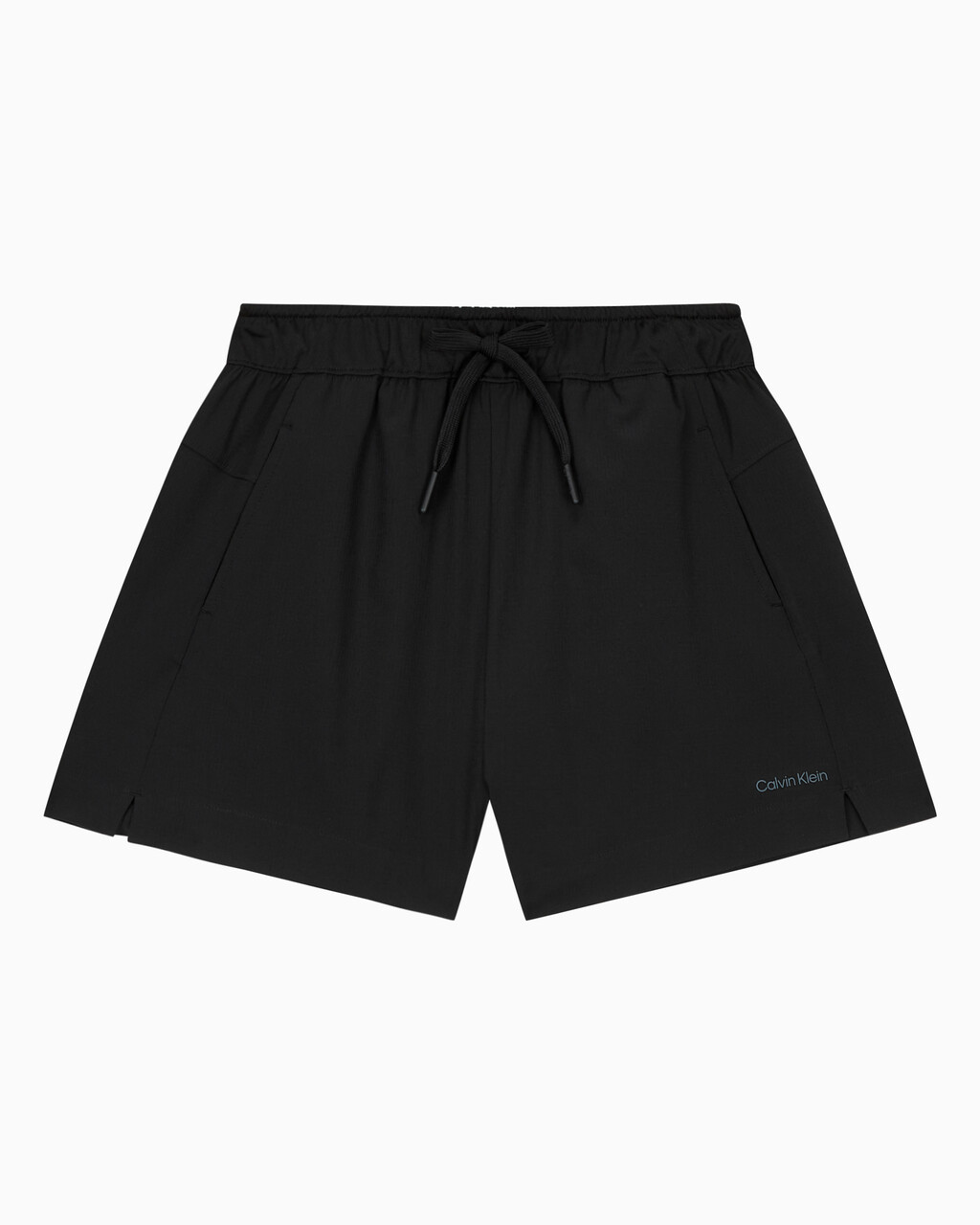 Buy 여성 레귤러 핏 에센셜 하이 스트레치 우븐 쇼츠 in color BLACK