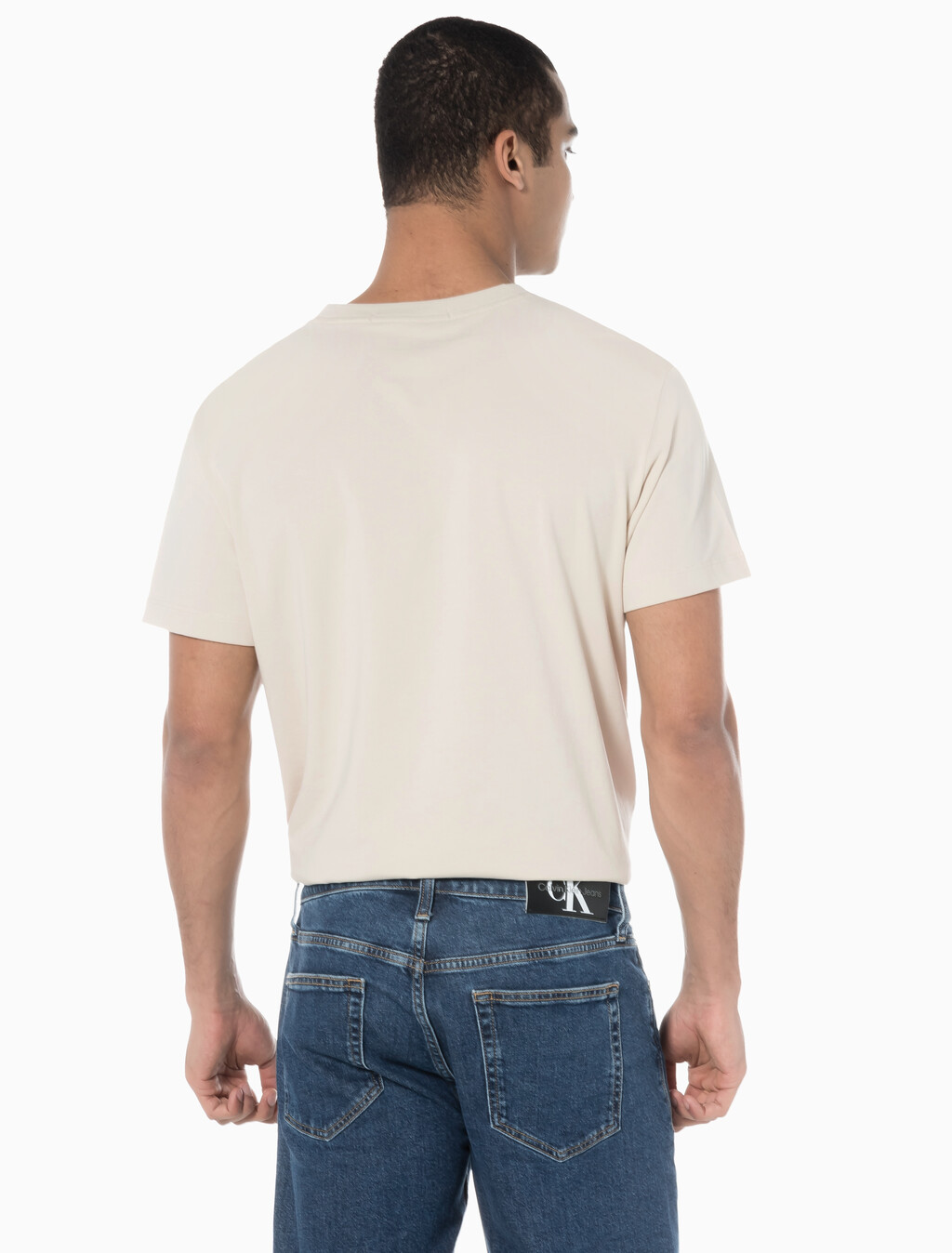 Buy 남성 레귤러핏 인스티튜셔널 로고 스트레치 반팔 티셔츠  in color CLASSIC BEIGE
