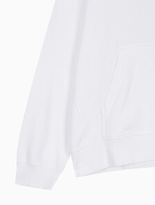 Buy 남성 아카이브 릴렉스핏 CK 스몰 로고 기모 후디 in color BRILLIANT WHITE