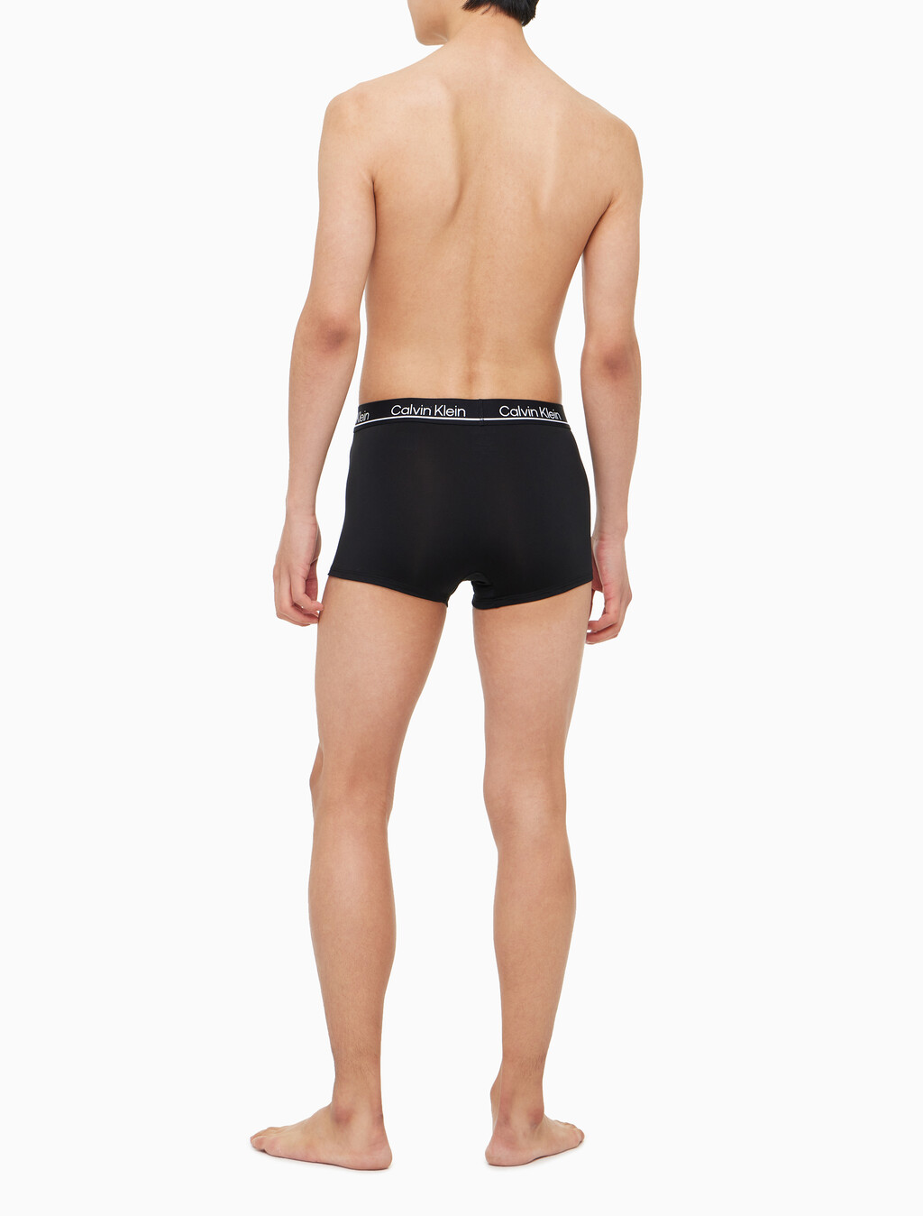 Buy 남성 CK 마이크로 플러스 4PK 로우 라이즈 드로즈 in color BLACK