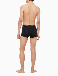 Buy 남성 CK 마이크로 플러스 4PK 로우 라이즈 드로즈 in color BLACK