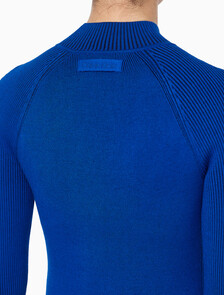 Buy 여성 L/S 모크넥 풀오버 스웨터 in color blue