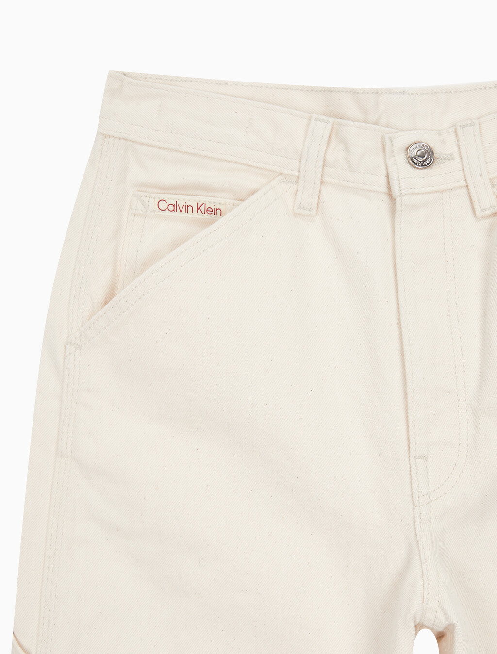 Buy 여성 테이퍼드핏 린스 데님 in color CREAM