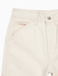 Buy 여성 테이퍼드핏 린스 데님 in color CREAM