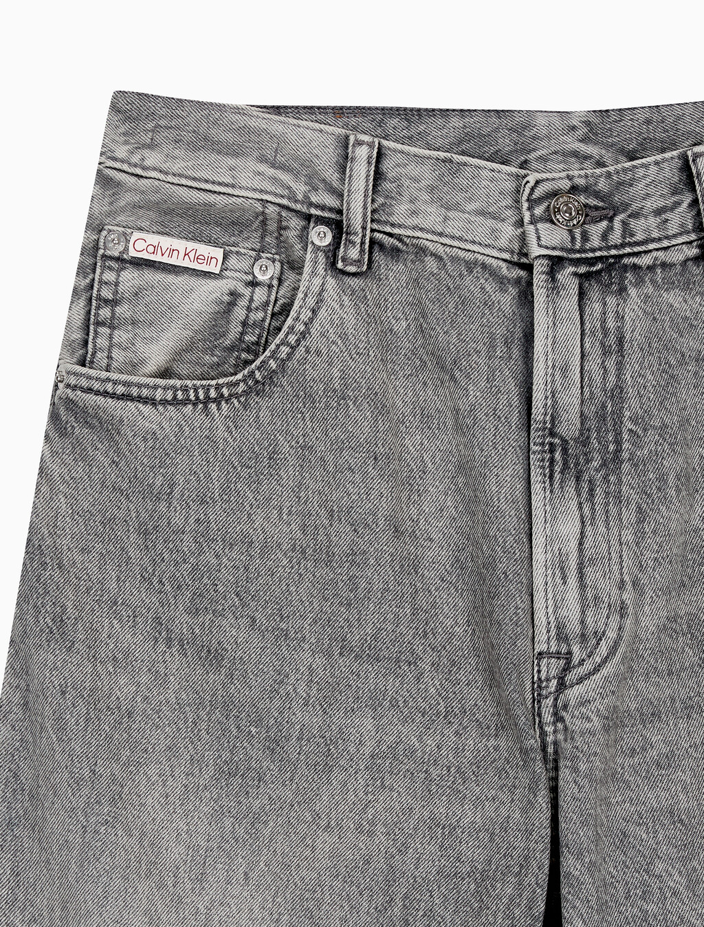 Buy 남성 배럴핏 스모크스택 데님 in color Grey