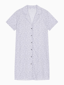 Buy 여성 우븐 비스코스 숏 슬리브 나이트셔츠 in color LAVENDER