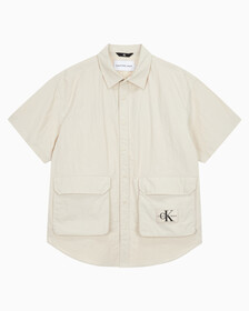 Buy 남성 유틸리티 오버핏 반팔 셔츠 in color CLASSIC BEIGE
