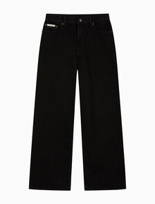 Buy 여성 로우라이즈 배기 소프트 블랙 데님 in color Black