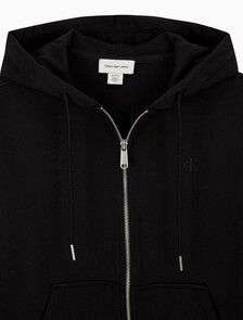 Buy 여성 아카이브 로고 프렌치 테리 풀집업 후디 in color BLACK
