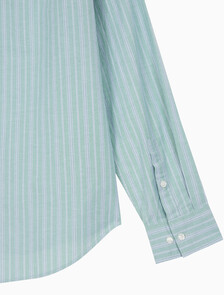 Buy 스트라이프 워시드 옥스포드 이지셔츠 in color Wild Green