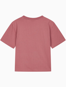 Buy 여성 릴렉스드 스탠다드로고 크루넥 반팔 티셔츠 in color LIGHT MAHOGANY