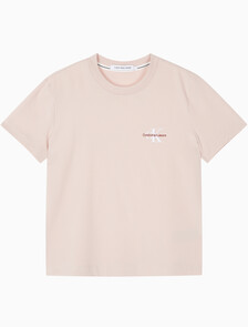Buy 여성 레귤러핏 스몰 모노그램 로고 반팔 티셔츠  in color PINK