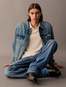 Buy 남성 90's 오로라 블루 데님 자켓 in color BLUE