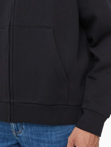 Buy 남성 아카이브 로고 플리스 후드 집업 in color BLACK BEAUTY