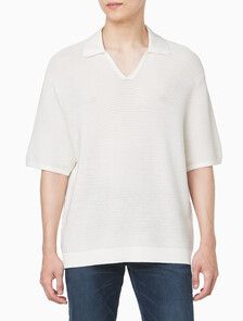 Buy 남성 이지핏 테크 니트 폴로 반팔 스웨터 in color TOFU