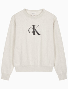 Buy 여성 모노로고 프렌치테리 릴렉스핏 스웻셔츠 in color VANILLA HEATHER