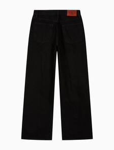 Buy 여성 로우라이즈 배기 소프트 블랙 데님 in color Black