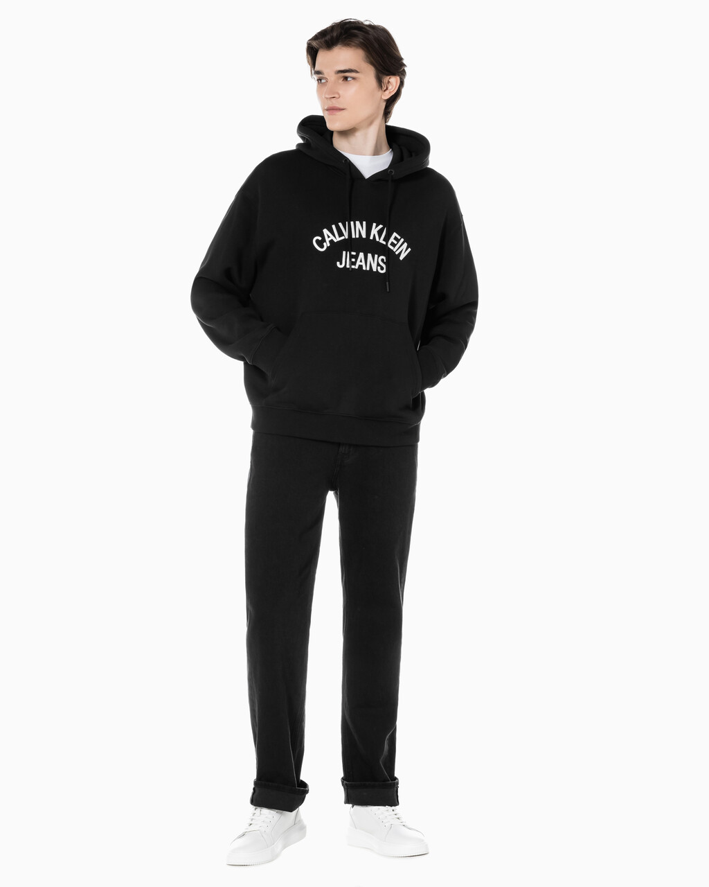 Buy 남성 블랙 90s 스트레이트핏 데님 in color WASHED BLACK LOGO LACE