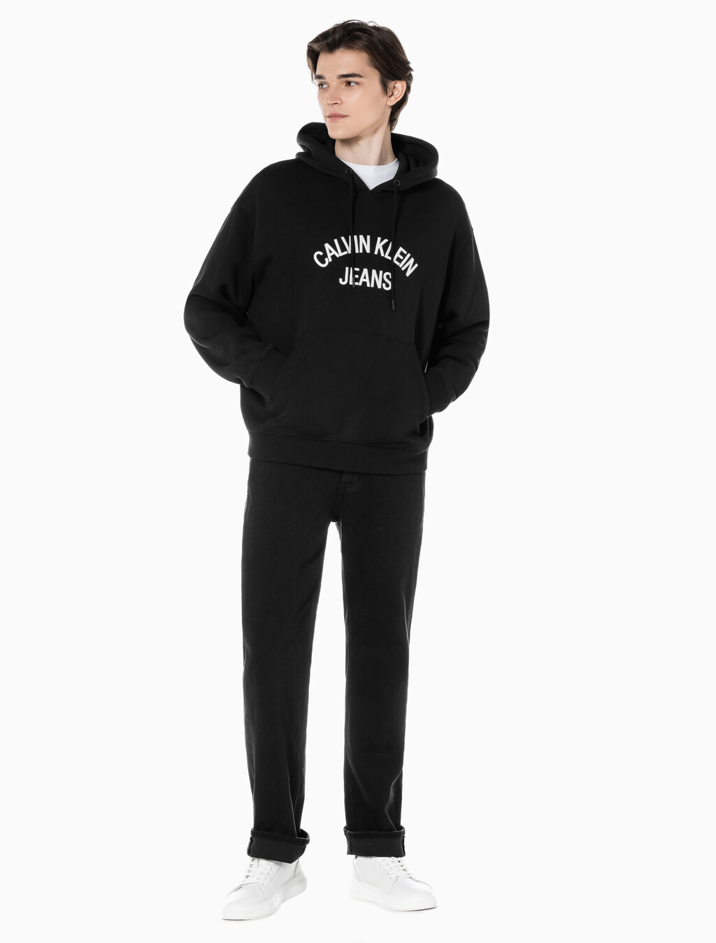 Buy 남성 블랙 90s 스트레이트핏 데님 in color WASHED BLACK LOGO LACE