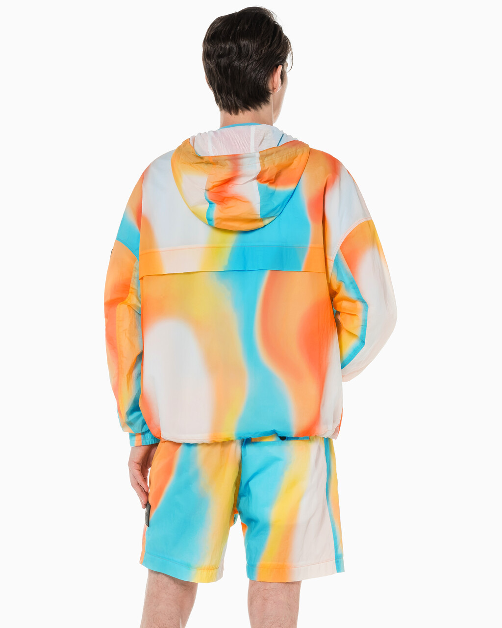 Buy 남성 올오버 그래픽 프린트 나일론 윈드브레이커 in color ANCIENT WHITEEGGSHELL