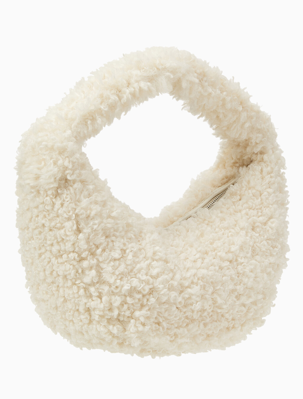 Buy 여성 핀치드 쉐르파 호보백 스몰 in color LIGHT BEIGE