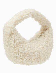 Buy 여성 핀치드 쉐르파 호보백 스몰 in color LIGHT BEIGE