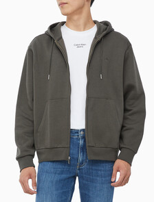 Buy 남성 아카이브 로고 플리스 후드 집업 in color CHARCOAL