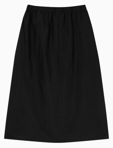 Buy 여성 나일론 블랙 미디 스커트 in color BLACK