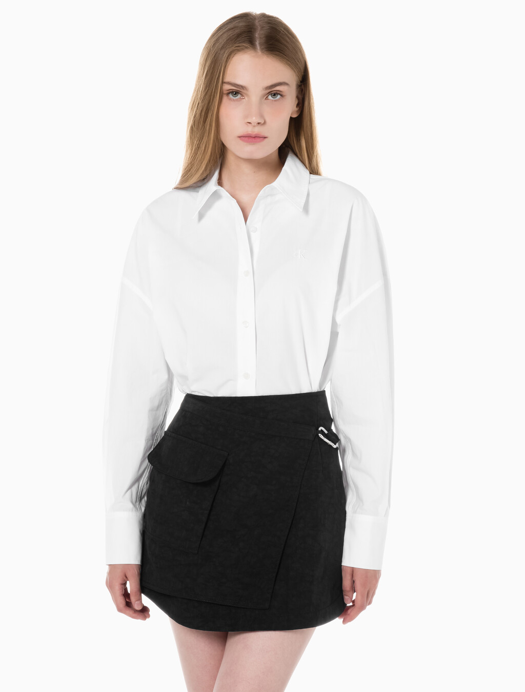 Buy 여성 크롭 패션 셔츠 in color BRIGHT WHITE