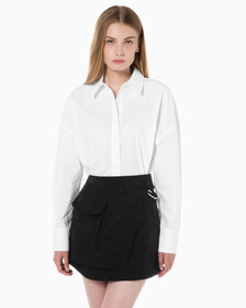 Buy 여성 크롭 패션 셔츠 in color BRIGHT WHITE