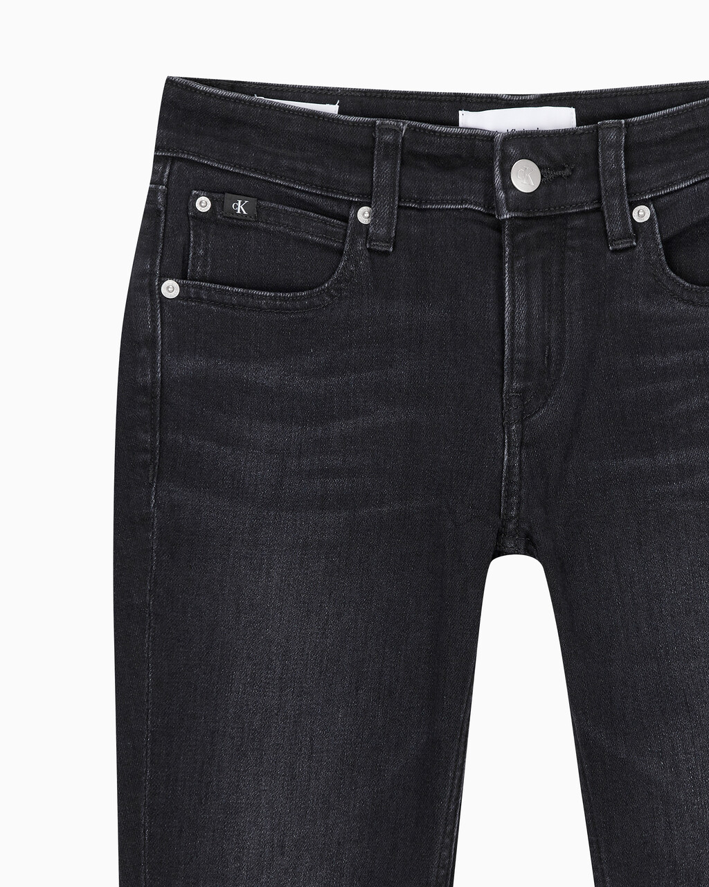 Buy 여성 바디핏 5 포켓 앵클 블랙 데님 in color WASHED BLACK LOGO LACE