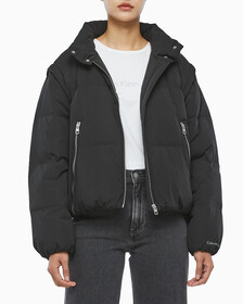 Buy 여성 다운 롱 지퍼 자켓 in color CK BLACK