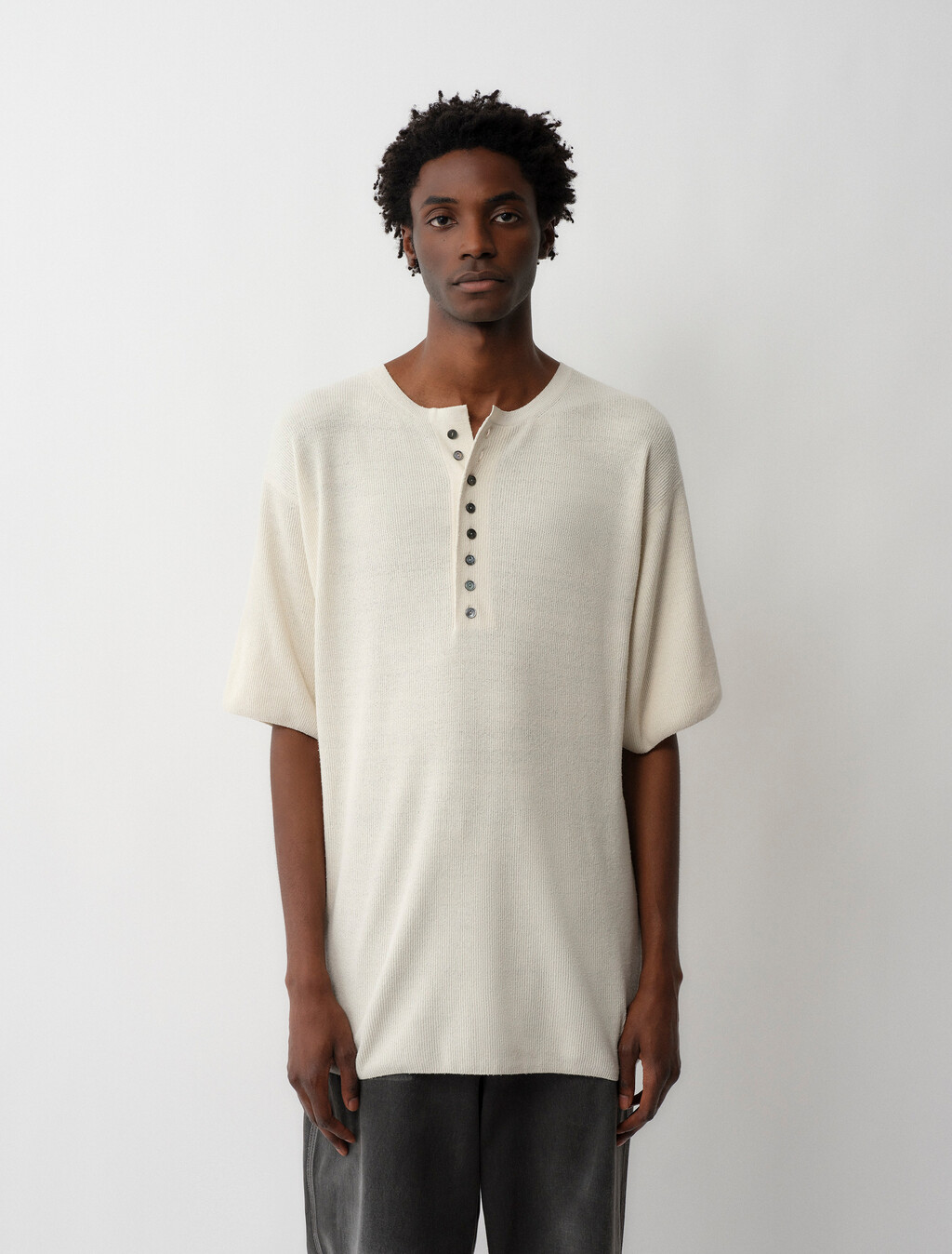 Buy CHRISTOPHER MENS KNIT TOP in color WHITE